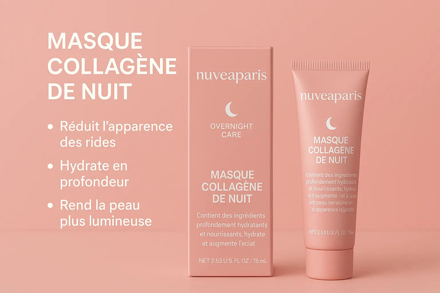Éclat Nocturne – Masque de Nuit au Collagène – Hydratation Intense Soin de visage| 75ml – NuvéaParis Nuvéa Paris